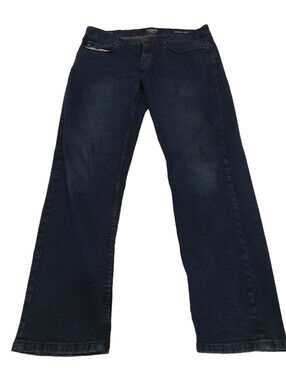 Chaps Ralph Lauren Straight Fit Mens Jeans 34x32 Dark Wash Blue Denim Stretch